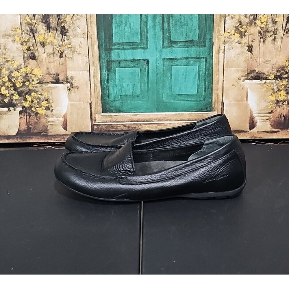 Womens Eddie‎ Bauer Shoes 8.5 Black Leather Loafers Ellensburg